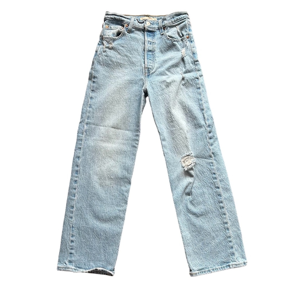 levi’s ribcage light wash high waisted jeans